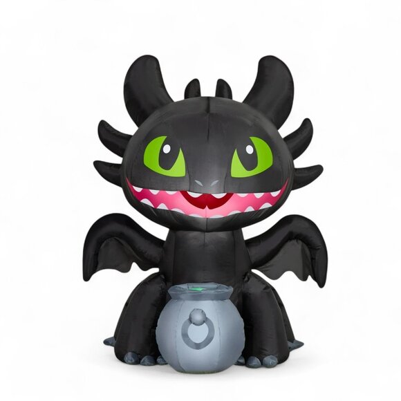 Toothless Light Up Halloween Airblown Inflatable 4.2' How To Train Your Dragon - Picture 6 of 6